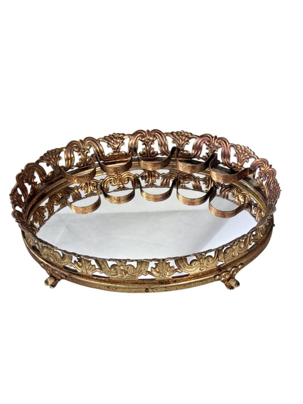 Hollywood Regency Vanity Mirror w/Lipstick Holders - Picture 14 of 14